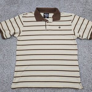 South Pole Mens‎ Striped Polo Shirt Size Medium Short Sleeve Cotton Hip Hop